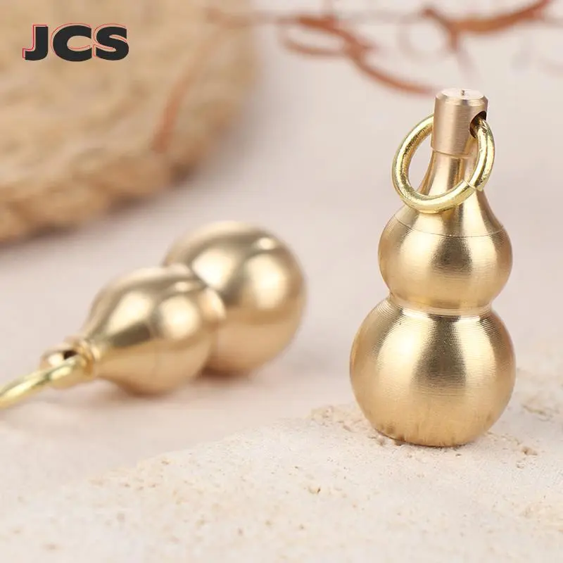 1pcs Brass Gourd Pendant Pill Box Irregular Jar Hanging Medicine Case Container Bottle Keychain