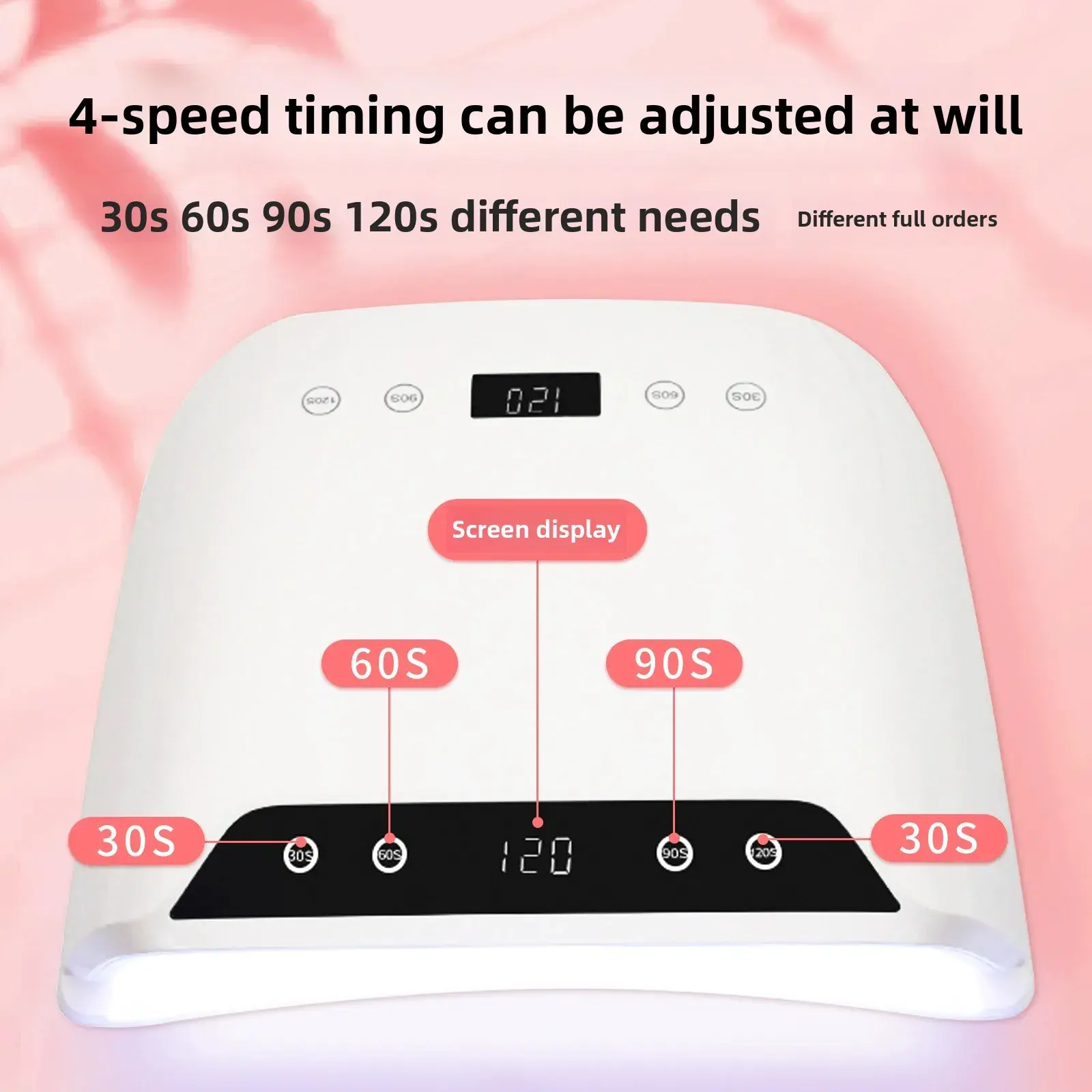 320W Big Space UV LED Lamp for Manicure Drying Gel Nail Polish 72 LED Nail Dryer with Two LCD Screens Nail Salon Tools