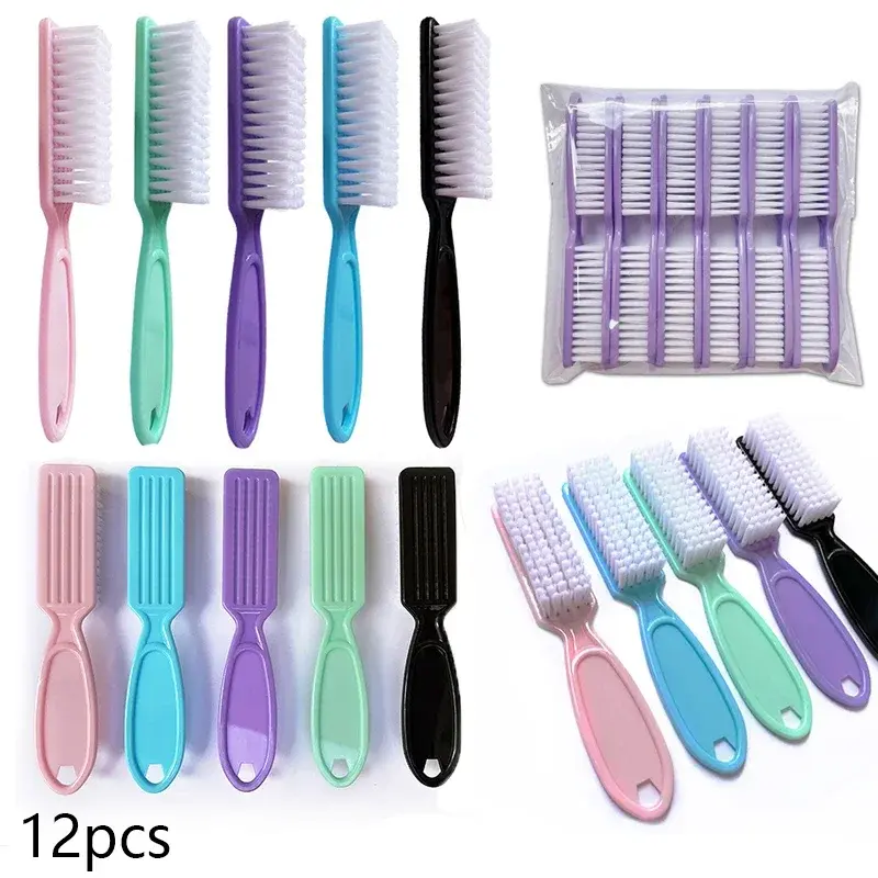 12pcs Professional Nail Cleaning Brush Soft Bristles Dust Remover Tool for DIY Nail Art UV Gel Pedicure Makeup