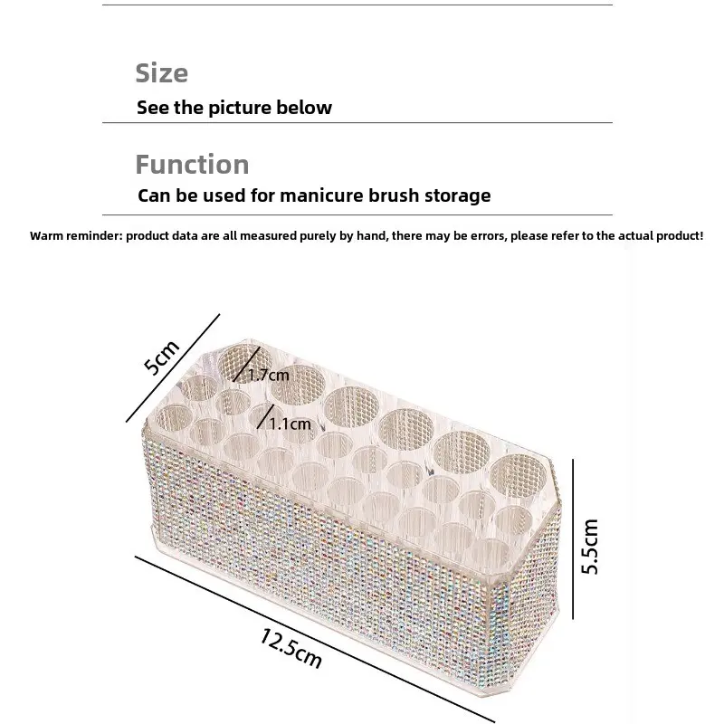 Diamond Acrylic 26 Hole Cosmetic Pencil Holder Large Hole Eyebrow Eyeliner Organizer Transparent Makeup Display Stand