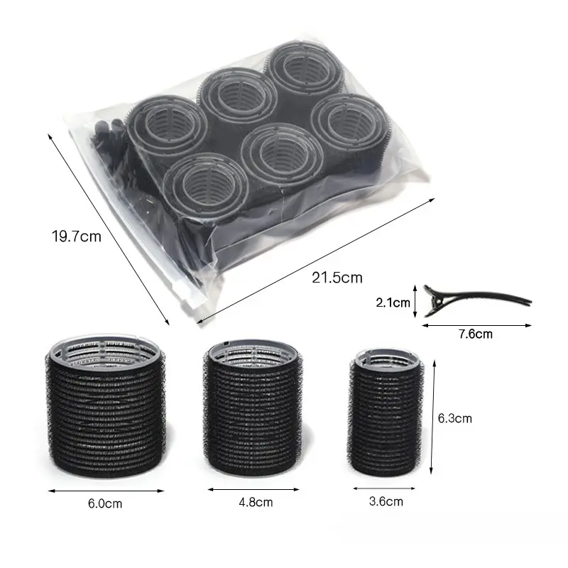 28pcs/Set Hair Roller Sets 18pcs Plastic Self Grip Hair Curlers 3 Sizes Hair Rollers 10pcs Metal Clips DIY Hairdressing Tools