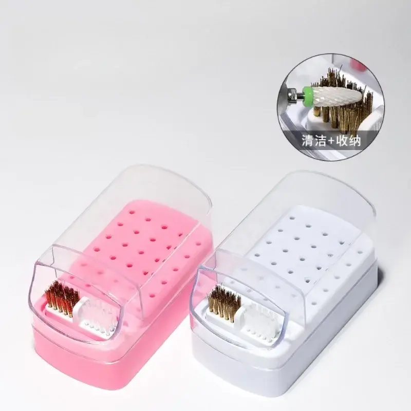 30/48 Holes Nail Drill Bits Storage Box Polish Grinding Head Bit Holder Display Stand Manicure Organizer Professional Nail Art