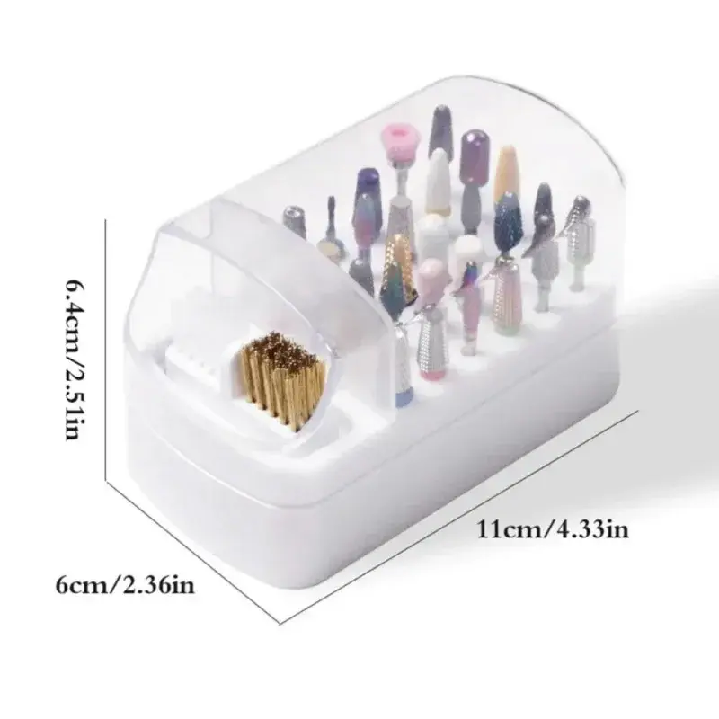30/48 Holes Nail Drill Bits Storage Box Polish Grinding Head Bit Holder Display Stand Manicure Organizer Professional Nail Art