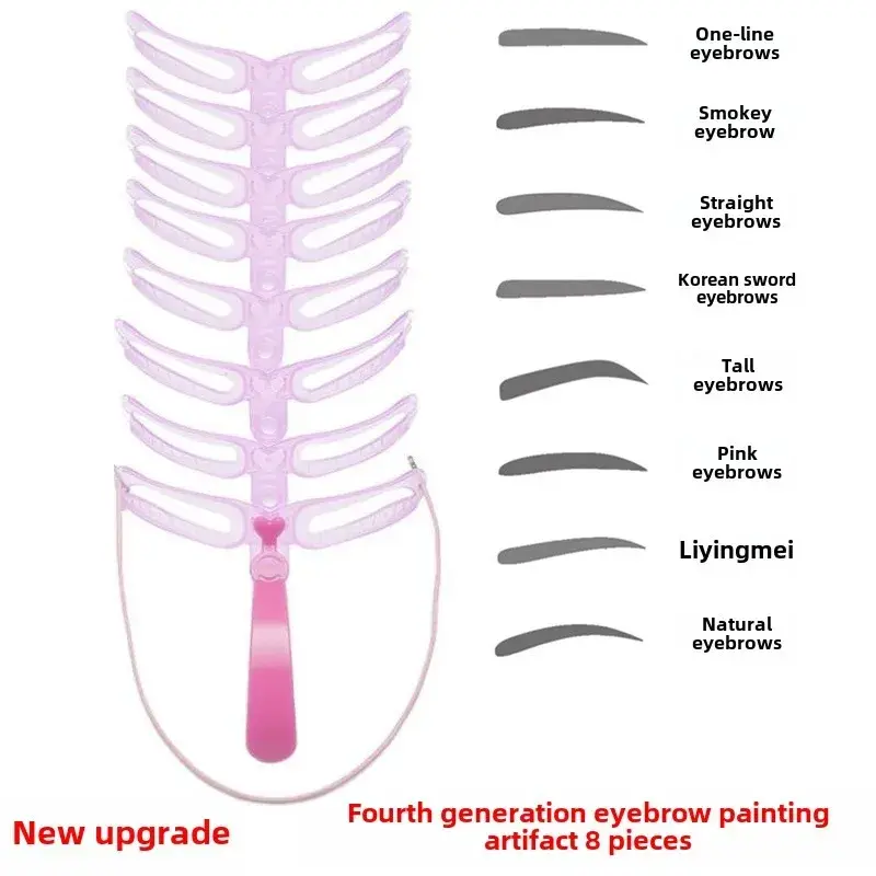 8 in 1 Reusable Eyebrow Stencil Beauty Makeup Brow Stamp Template Eyebrows Shape Set Eye Brow Makeup Tools