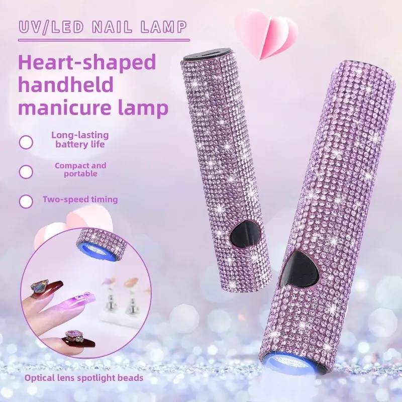 1pc Handheld Rechargeable UV LED Nail Lamp Nail Equipment for Gel Polish Drying Metal Designed Phototherapy for Quick Dry Nails