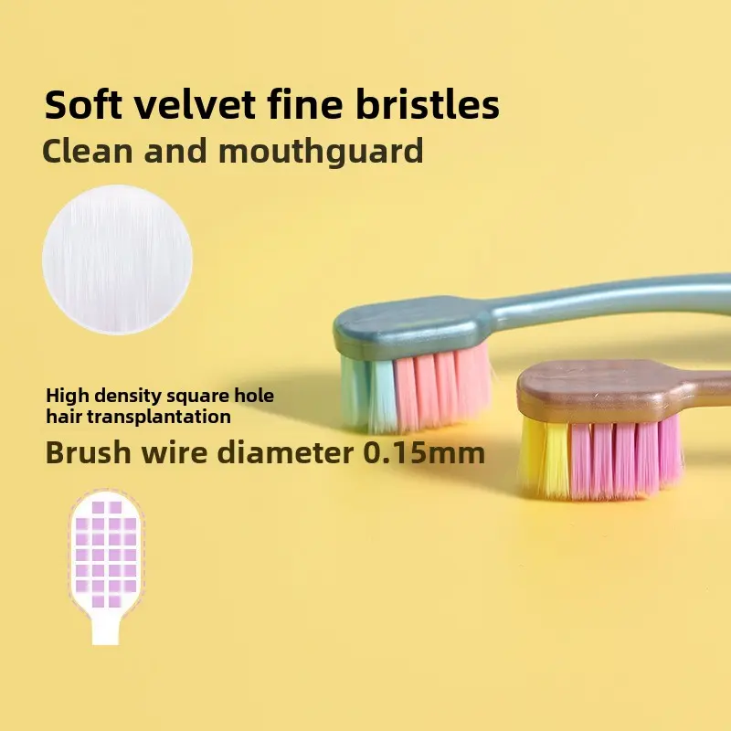 Soft Bristle Toothbrush 5pcs Set Adult Super Fine Wide Head Dazzling Soft Candy Color for Home Travel Family Pack Ultra Fine