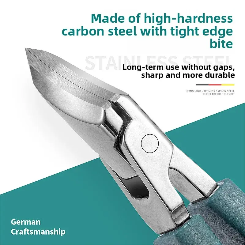 25° Slant Edge Nail Clipper Set Anti-Splash Eagle Beak Design Professional Pedicure Thick Ingrown Toenail Tools Stainless Steel