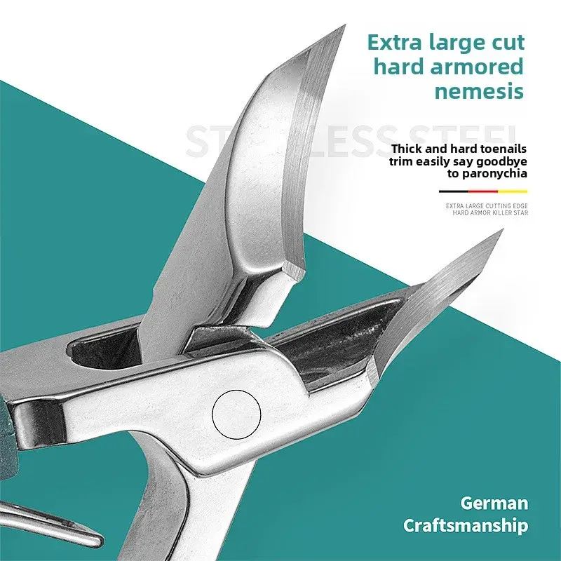 25° Slant Edge Nail Clipper Set Anti-Splash Eagle Beak Design Professional Pedicure Thick Ingrown Toenail Tools Stainless Steel