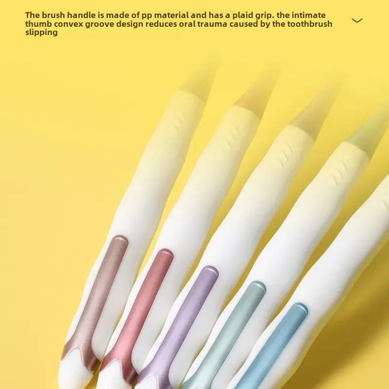 Soft Bristle Toothbrush 5pcs Set Adult Super Fine Wide Head Dazzling Soft Candy Color for Home Travel Family Pack Ultra Fine