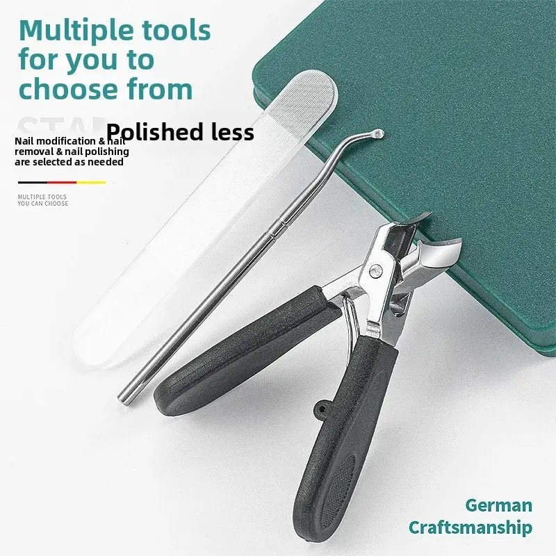 25° Slant Edge Nail Clipper Set Anti-Splash Eagle Beak Design Professional Pedicure Thick Ingrown Toenail Tools Stainless Steel