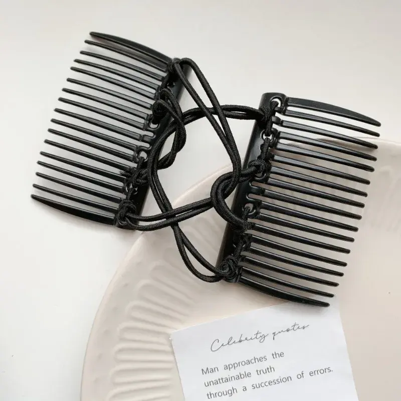 1pc Fashion Hair Comb Claw Clip Lazy Styling Double Bands Ponytail Accessories Flexible Stretchable Insert Combs Hairpins
