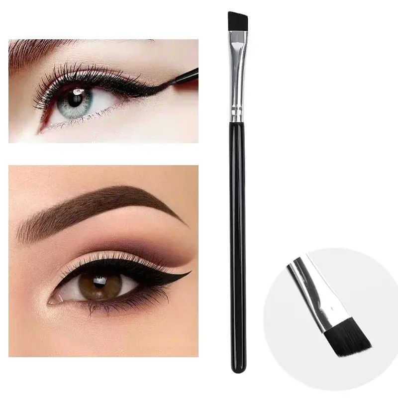 Bent Liner Makeup Brush Angled Eyeliner Brush Fine Tip Eye Contour Brush Eyeshadow Eyebrow Brush Professional Makeup Tool