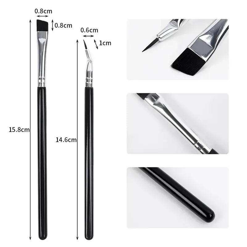 Bent Liner Makeup Brush Angled Eyeliner Brush Fine Tip Eye Contour Brush Eyeshadow Eyebrow Brush Professional Makeup Tool