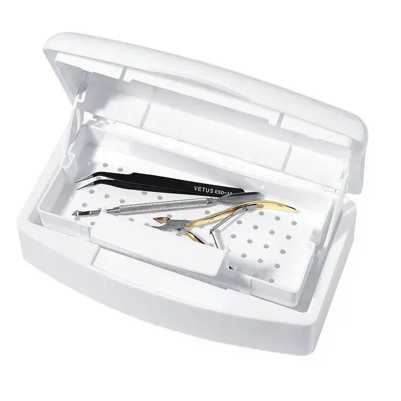 Nail Sterilizer Tray Disinfection Box Sterilizing Clean Nail Art Salon Manicure Implement Sanitize Tool Equipment Cleaner Tools