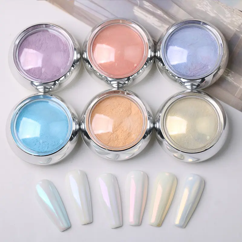 Multi chrome Powder Nail Glitter Aurora Neon Rainbow Pigment Chrome Powder Iridescent Eyeshadow Nail Art Rubing Dust