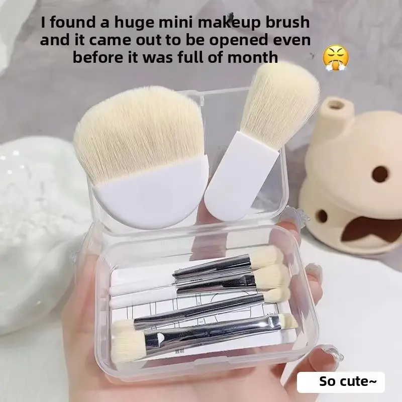 6Pcs Mini Box Makeup Brushes Portable Cosmetic Powder Foundation Blush Blending Concealer Make Up Brushes Beauty Makeup Tools