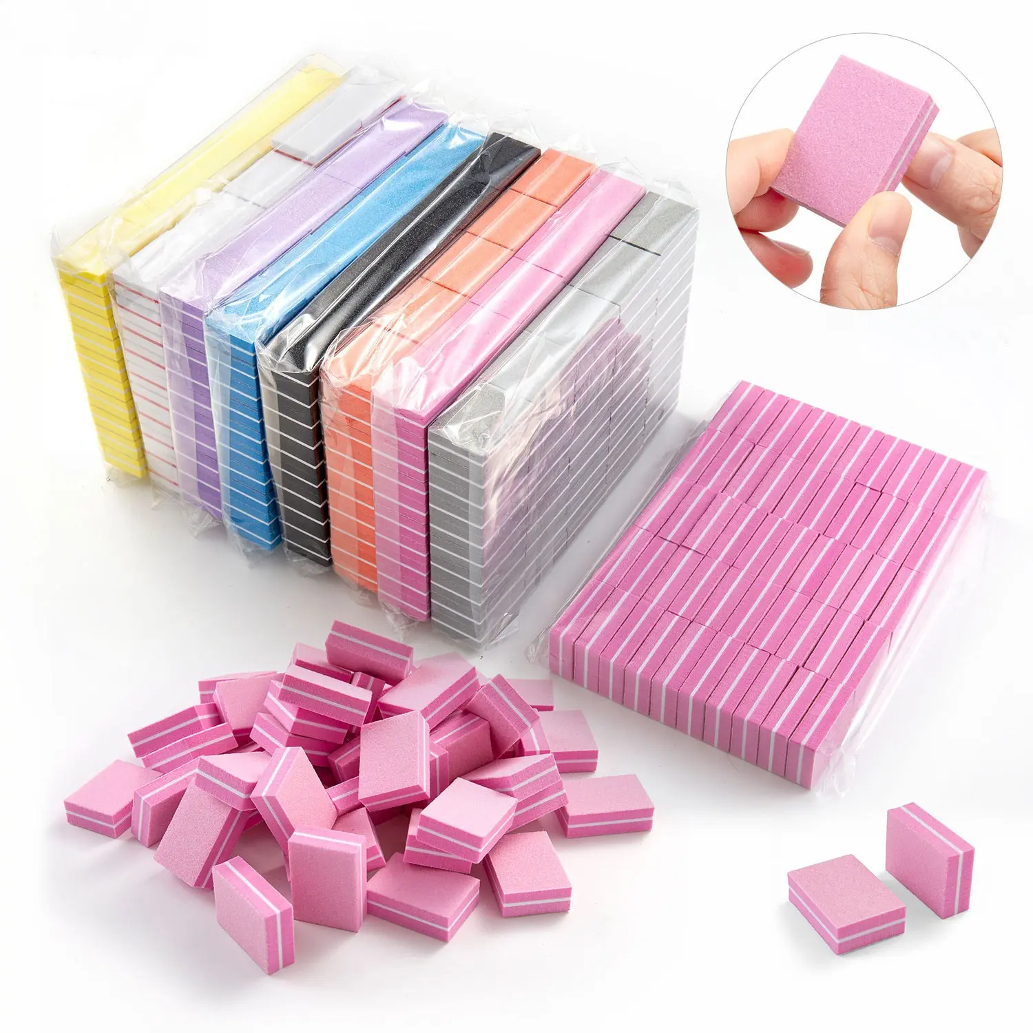 50Pcs Mini Buffing Sanding Files Block Nail Buffer Block Professional Salon Manicure Pedicure Nail Care Tools