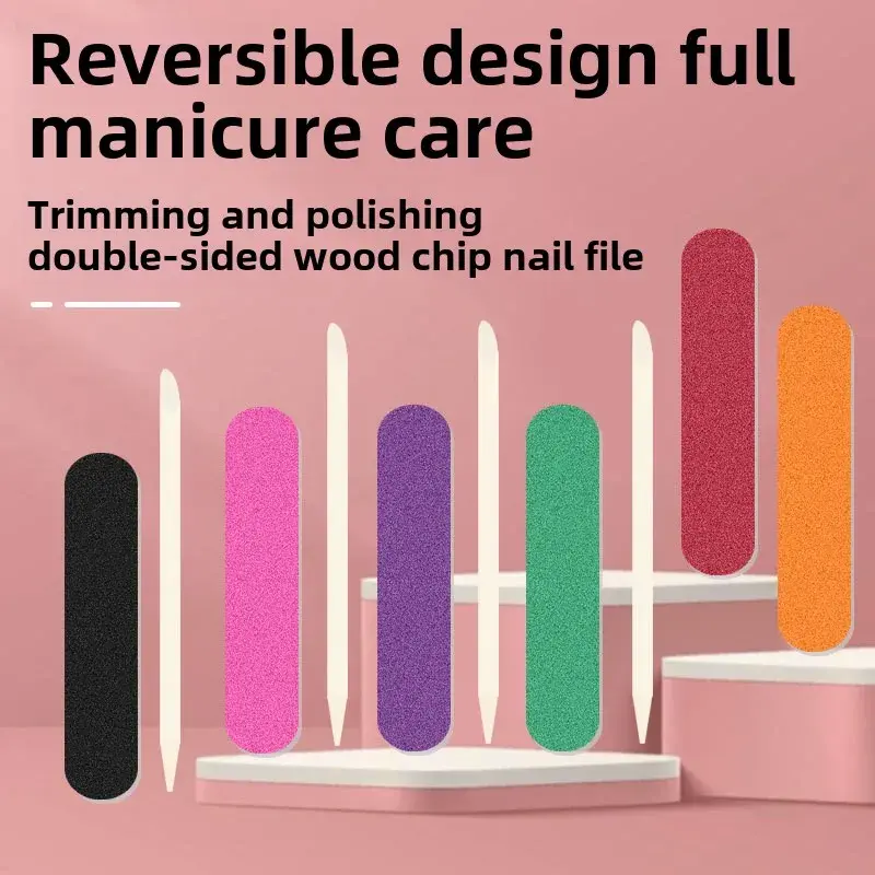 5-100pcs Mini Nail Files Disposable Wood Sticks Manicure Tools Portable Cleaning Kit for Nail Art Care DIY Home Use