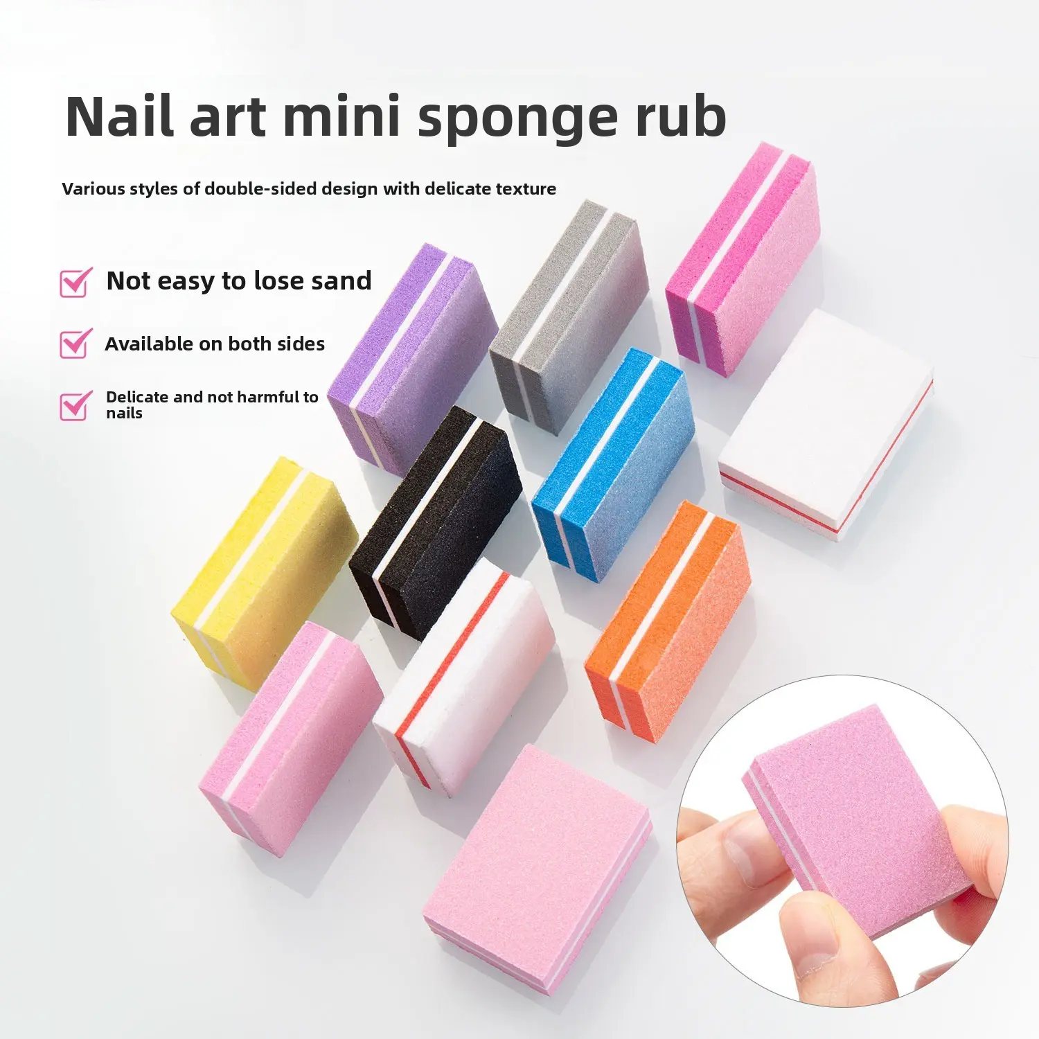 50Pcs Mini Buffing Sanding Files Block Nail Buffer Block Professional Salon Manicure Pedicure Nail Care Tools