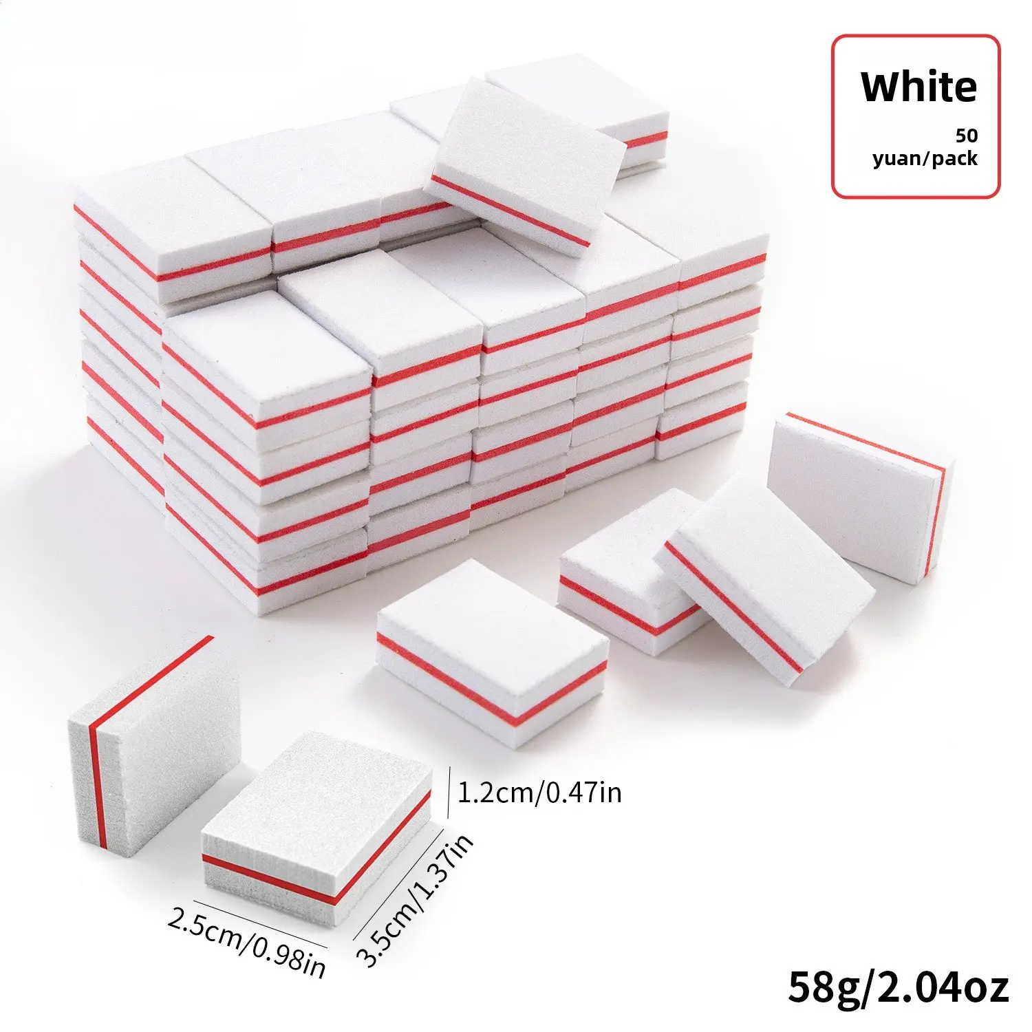 50Pcs Mini Buffing Sanding Files Block Nail Buffer Block Professional Salon Manicure Pedicure Nail Care Tools