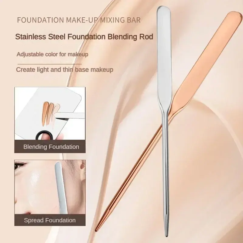 1Pcs Stainless Steel Dual Heads Makeup Toner Spatula Mixing Stick Foundation Cream Mixing Tool Cosmetic Make Up Accessories