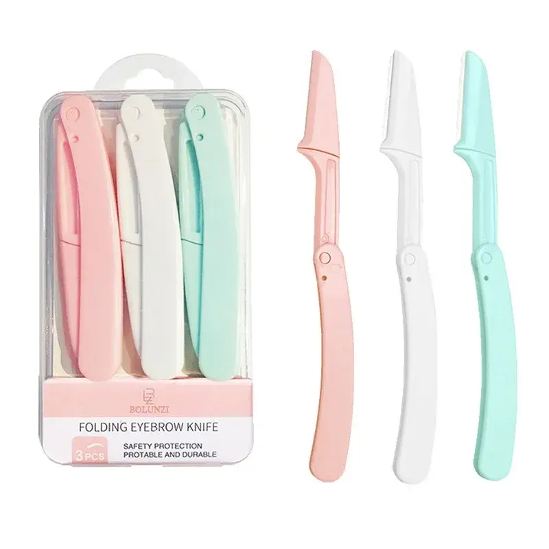 1/3Pcs Women Face Shaver Eyebrow Trimmer Razor Anti Scratch Hair Remover Portable Epilator Makeup Tool Eyebrow Shaper