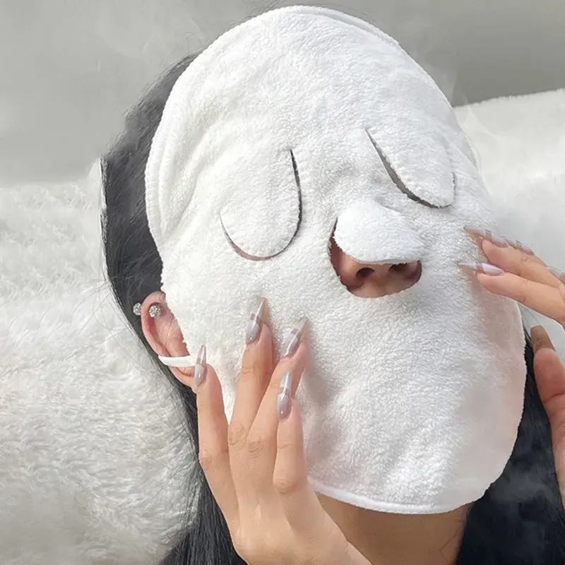 Hot Compress Face Towel Beauty Skin Care Mask Deep Cleansing Steamed Cotton Towel for Facial Spa Skin Care Soft and Reusable