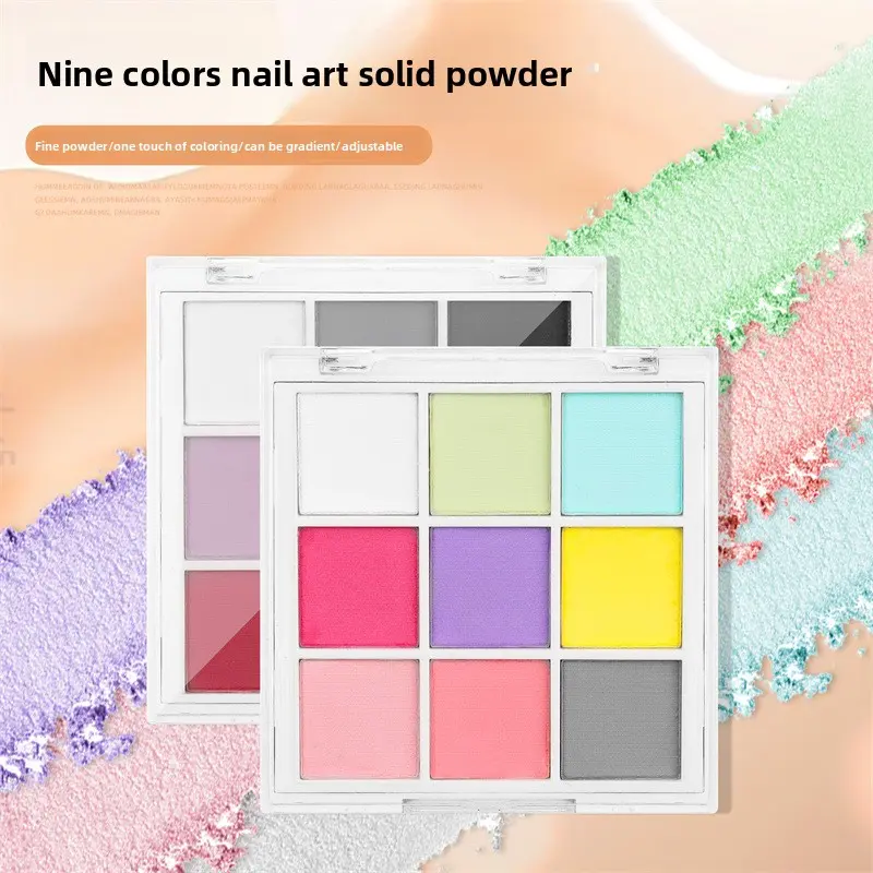 6/9Colors Nail Powder Solid Gradient Magic Mirror Powder Pearl Glitter Manicure Matte Shellac Professional Nail Art Long Lasting
