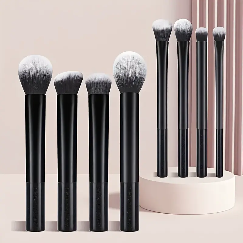 8pcs Mini Makeup Brush Set Powder Eyeshadow Foundation Blush Blender Concealer Beauty Makeup Tools Brush Professional Supplies