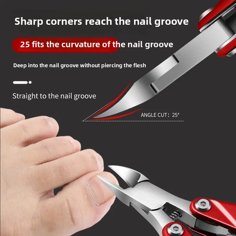 Curved Nail Clippers With Large Opening Three Times Anti-splash Storage Nail Clippers For The Elderly Thick Toenails Heavy Duty