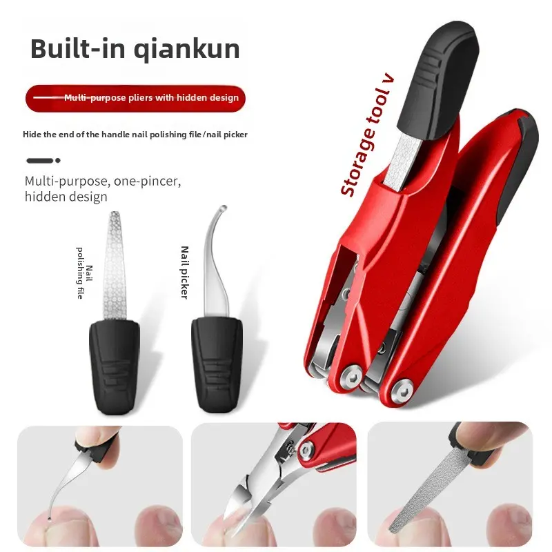 Curved Nail Clippers With Large Opening Three Times Anti-splash Storage Nail Clippers For The Elderly Thick Toenails Heavy Duty