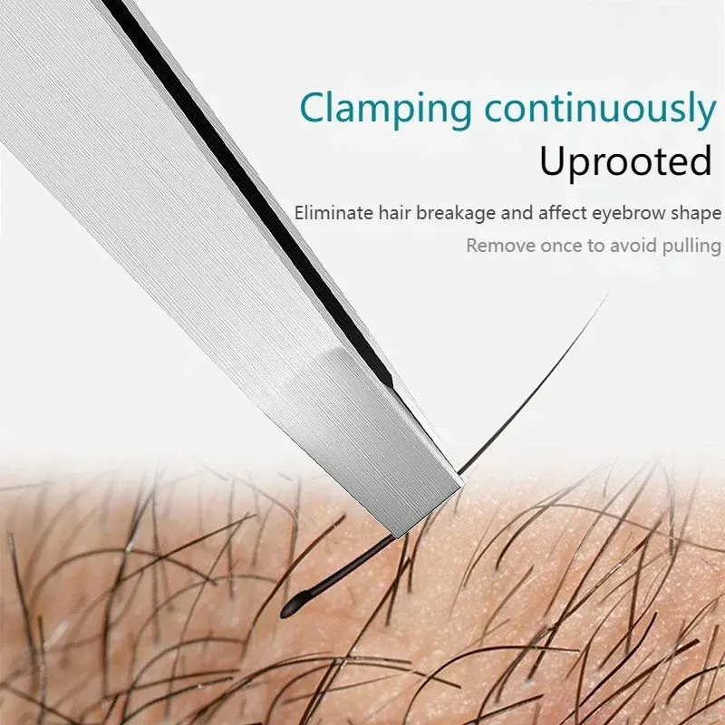 4pcs Silvery Professional Tweezers Set  Perfect For Eyebrow Hair Removal Splinter Ingrown Hair Removal  For Men Women