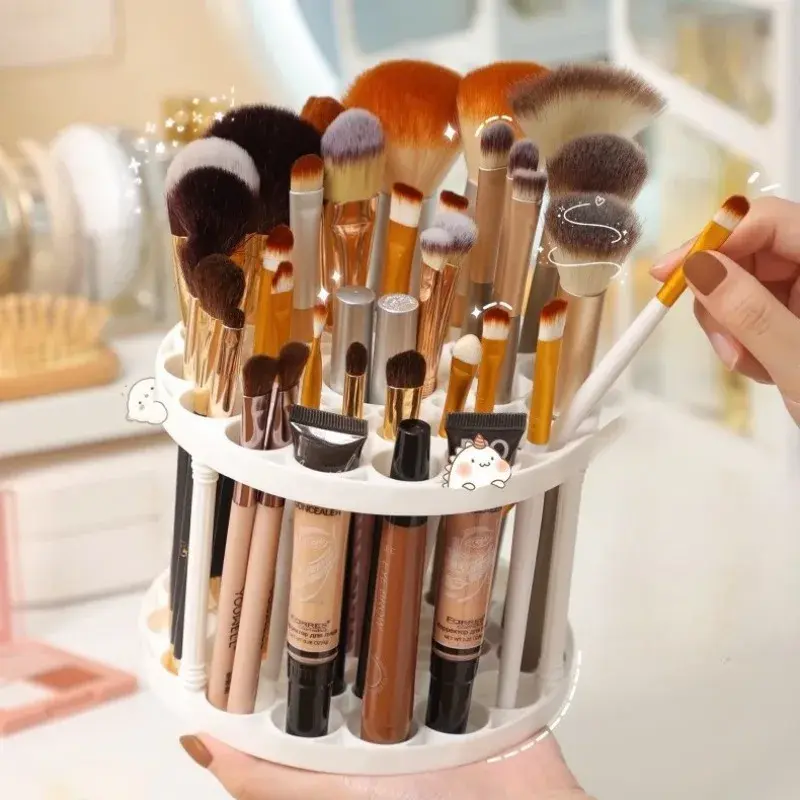 1PC Makeup Brush Holder Large Capacity Air Dry Stand Multifunctional Lightweight Cosmetic Brush Storage Rack Organizer