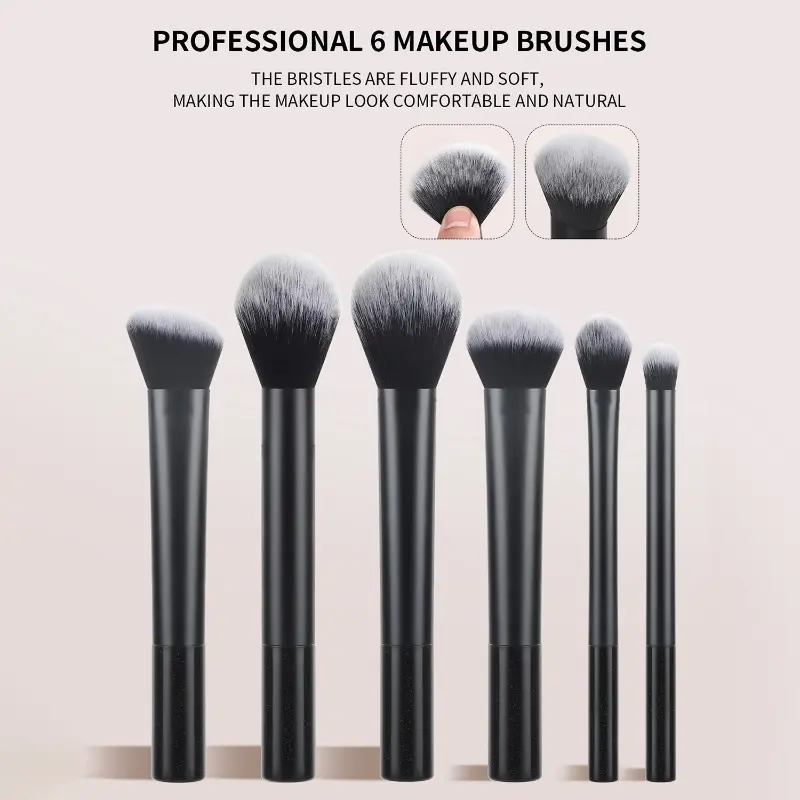 Multifunctional Black Makeup Brush Set With 1pc Beauty Egg,Soft Bristles for All Skin Types, Alcohol-Free Cosmetic Brushes