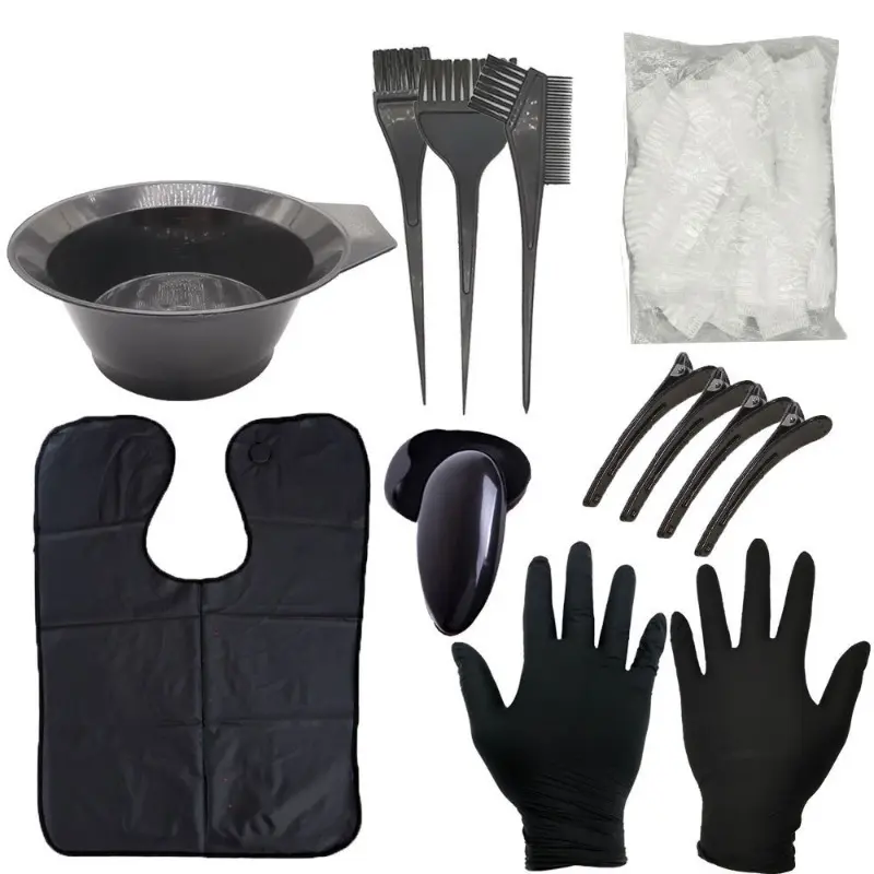 7PCS Hair Dye Brush Bowl Set with Ear Caps Dye Mixer Hair Coloring Tools for Home Salon Styling Hairdressing Tint Kit