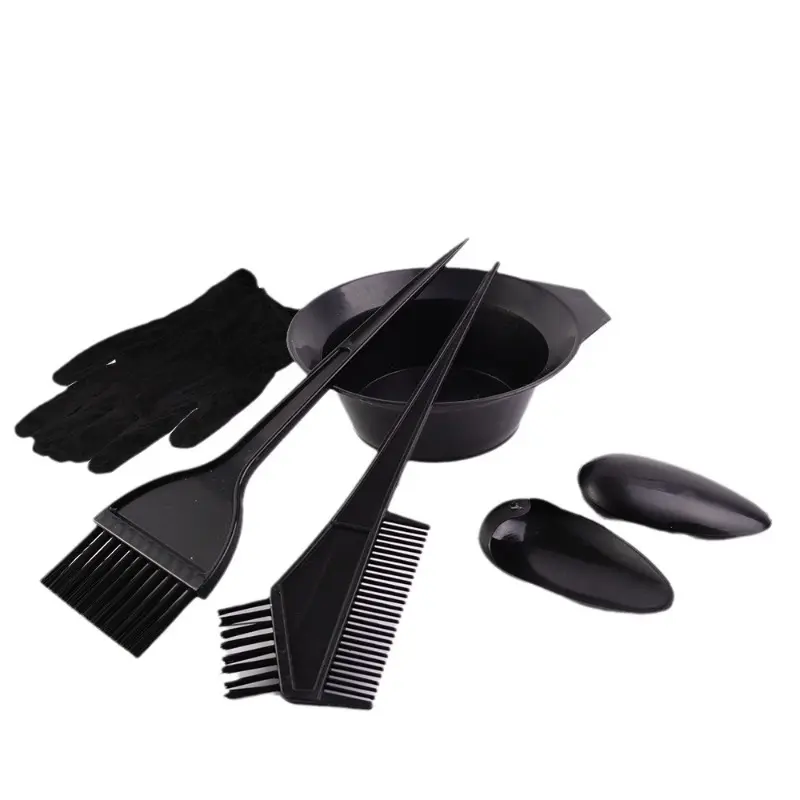 7PCS Hair Dye Brush Bowl Set with Ear Caps Dye Mixer Hair Coloring Tools for Home Salon Styling Hairdressing Tint Kit