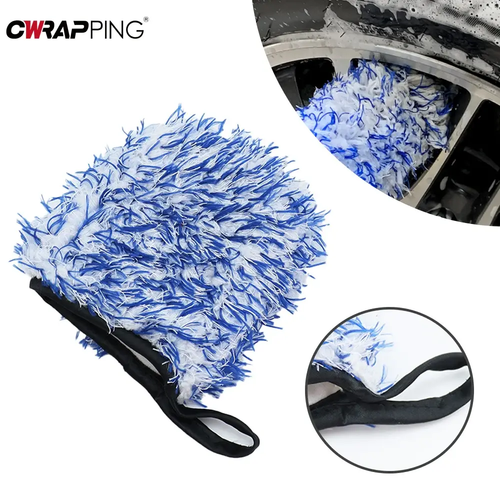 Microfiber Car Wash Gloves Wheel Hub Rim Cleaning Mitt Rims Brush Soft Dusting Gloves Car Cleaning Tools for Auto Accessories