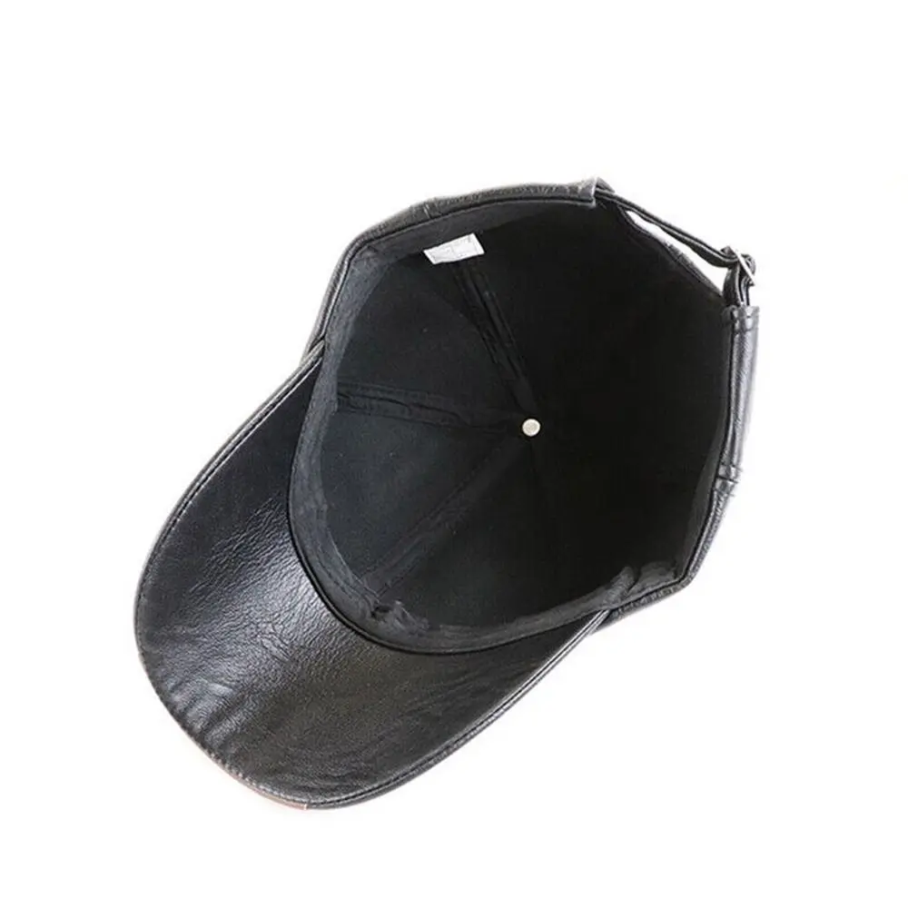 Men Hats Baseball Caps Leather Outing Cap Fashion Casual Adjustable Winter Warm Hat