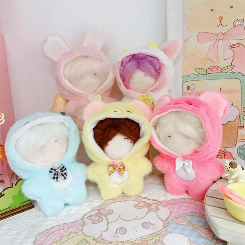 10cm Doll Clothes Multicolor Plush Cartoon Animal Jumpsuits Changing Dressing Game Replacement Outfit Hairy One-piece Garment