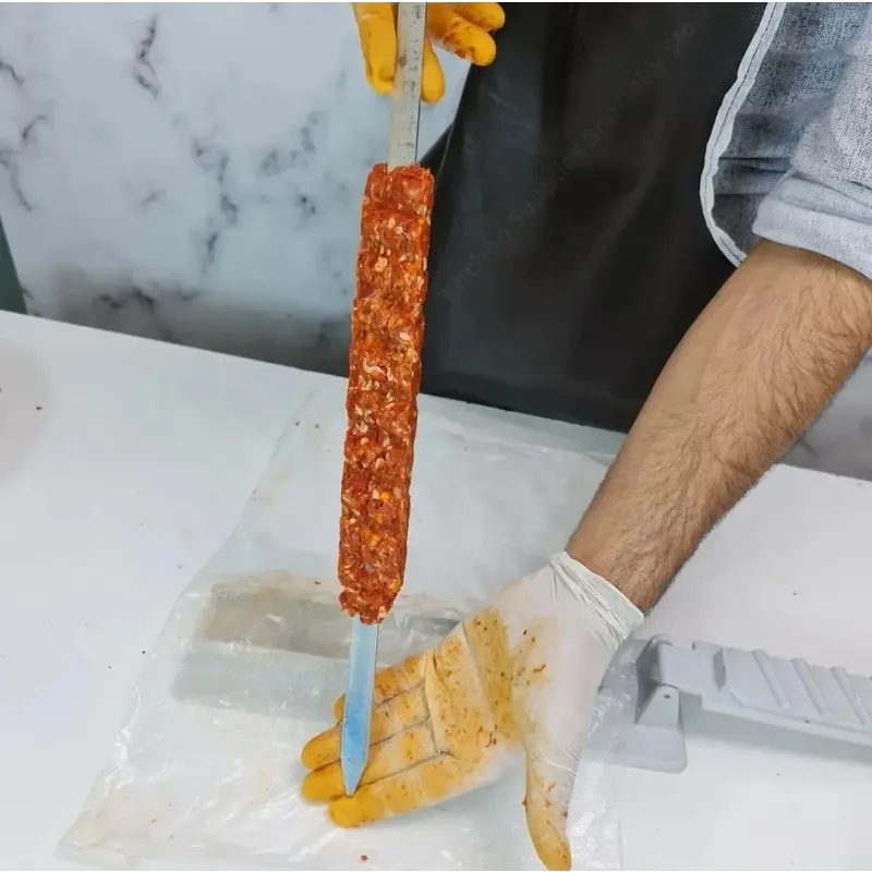 Single Row Kebab Maker Bbq Meat Skewer Machine Kebab Press Maker Reusable Plastic Bbq Skewer Maker Kebab Preparation BBQ Tool