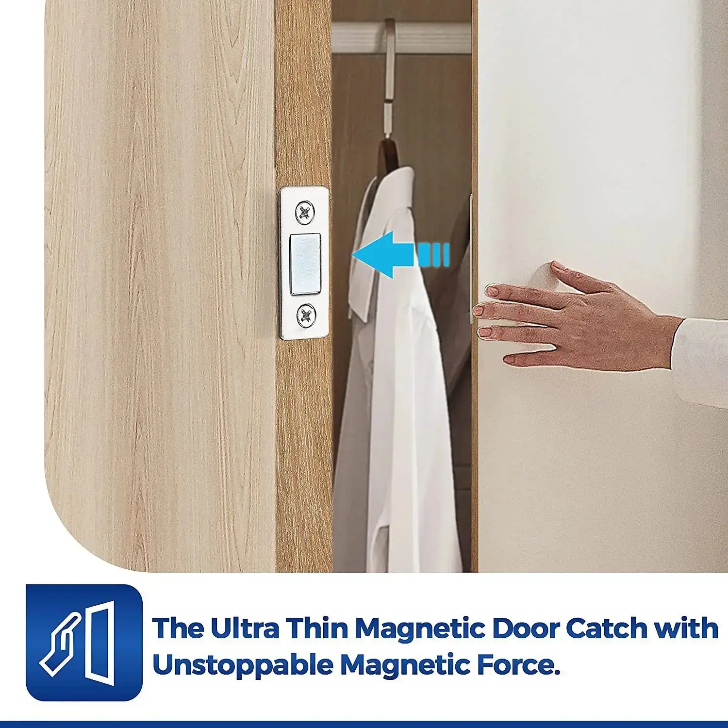 2 Pack Ultra Thin Cabinet Magnetic Catch Adhesive Drawer Magnet Catch For Kitchen Closet Door Closing Magnetic Door Catch Closer