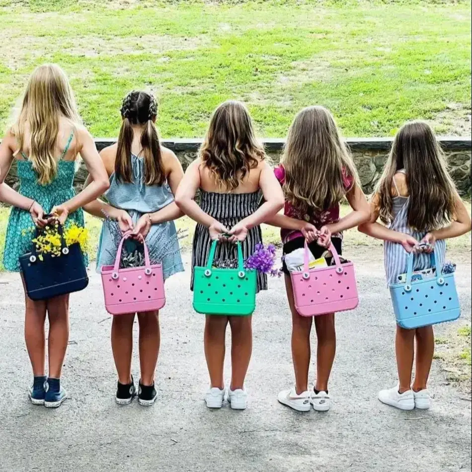 Children Beach Bogg Bags EVA Waterproof Cute Summer Storage Baskets Fashion Kid Outdoor Picnic Small Solid Color Eva Jelly Bag