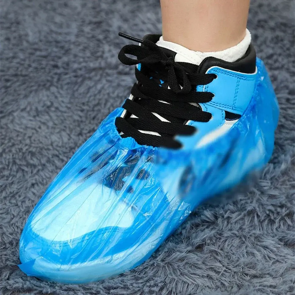 Plastic Disposable Shoe Covers Cleaning Overshoes Outdoor Rainy Day Carpet Cleaning Shoe Cover Waterproof Shoe Covers