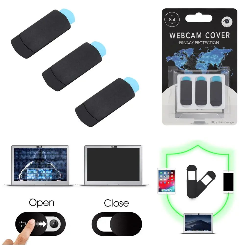 3pcs/pack Webcam Cover Slider Shutter Universal Privacy Security Camera Sticker for Laptop  for Phone Tablet Computer iPad