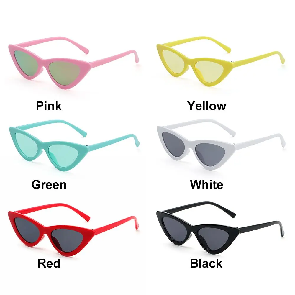Fashion Kids Sunglasses Retro Narrow Frame Cat Eye Sunglasses for Boys Girls 3-9 Years Non-Polarized Sun Glasses Party Favor