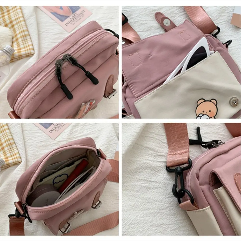 Crossbody Bag Female Cute Girl Color Matching Nylon Shoulder Bag Sling Bag