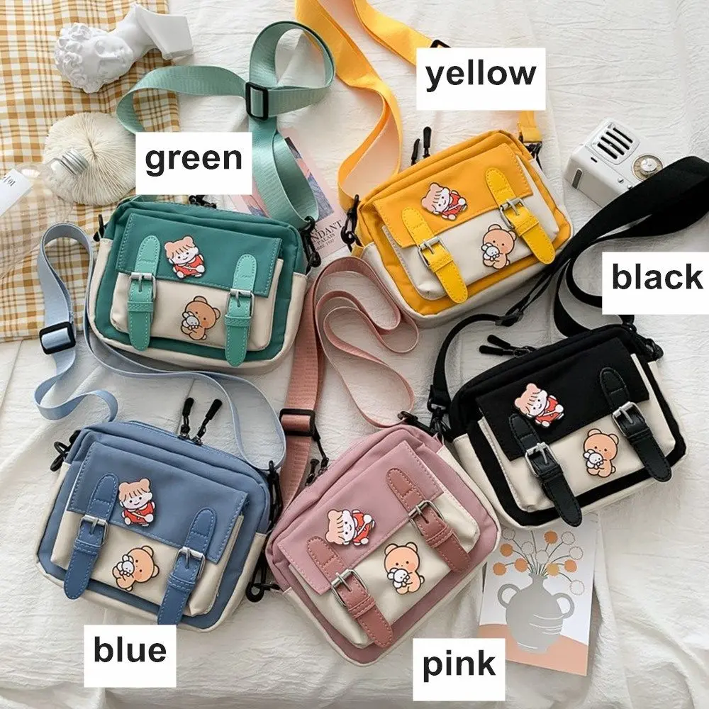 Crossbody Bag Female Cute Girl Color Matching Nylon Shoulder Bag Sling Bag