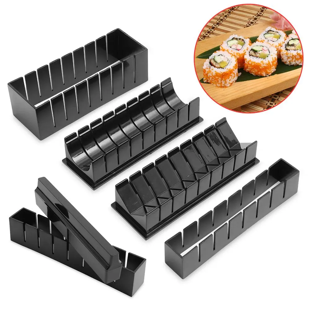 3/10pcs Sushi Maker Equipment Kit Japanese Rice Ball Fork Spatula Cake Roll Mold Sushi Making Tools Mould