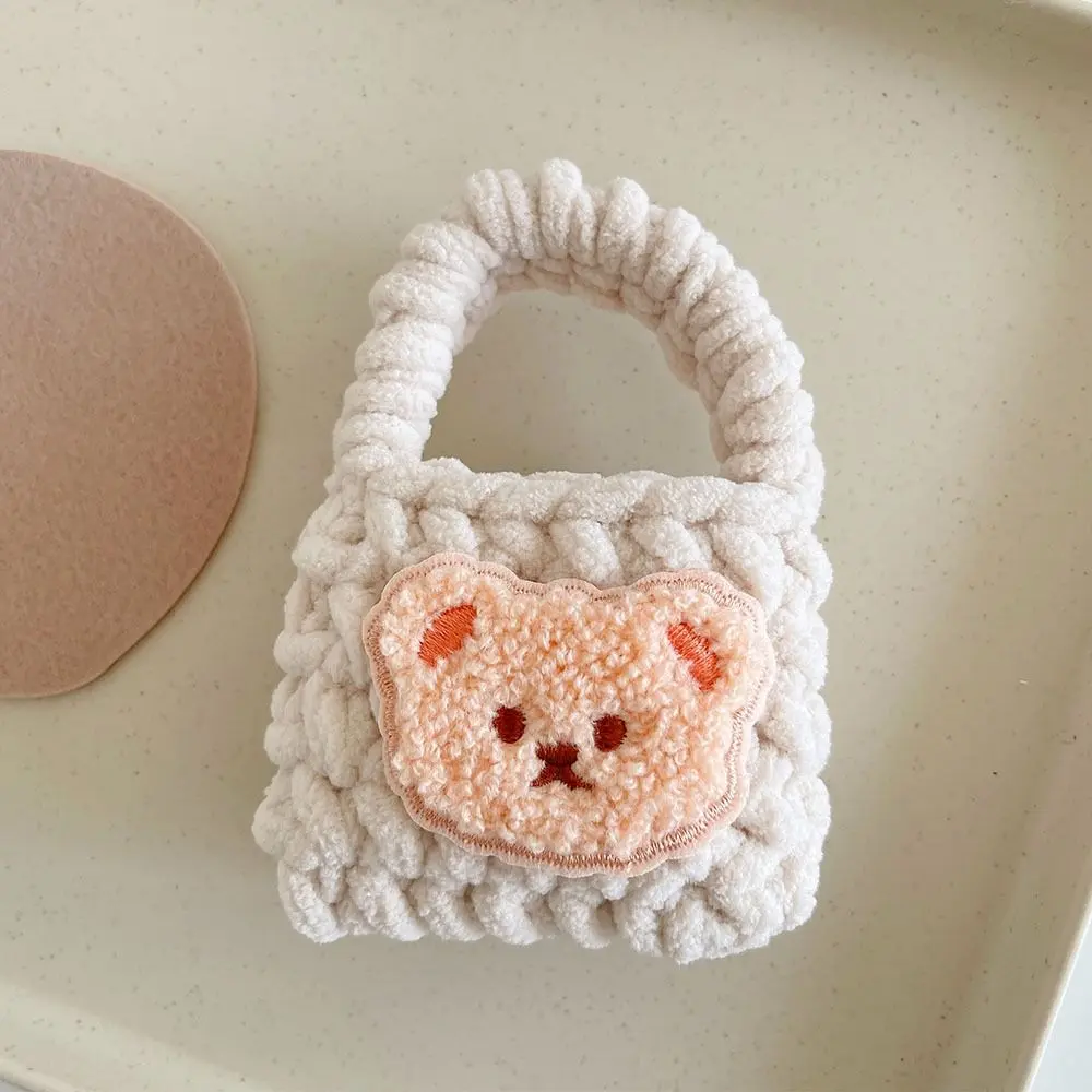 Plush Knitting Bear Bag Shell For AirPods 1 2 Pro Earphone Case For Airpods 3 Pro2 Soft Cute Fluffy Bluetooth Charging Box Cover