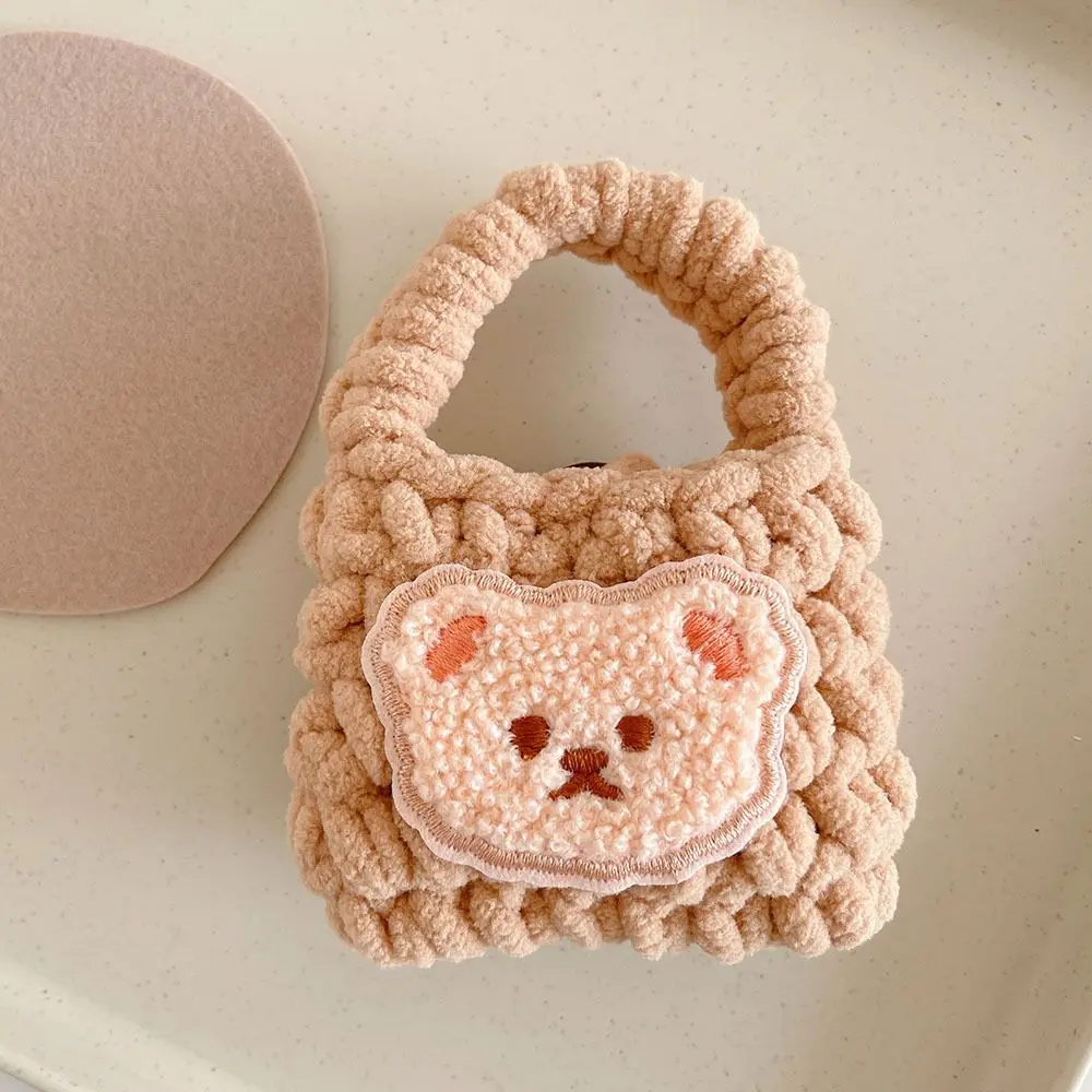 Plush Knitting Bear Bag Shell For AirPods 1 2 Pro Earphone Case For Airpods 3 Pro2 Soft Cute Fluffy Bluetooth Charging Box Cover